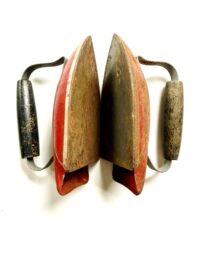 2 Vintage 50s Metal Toy Irons